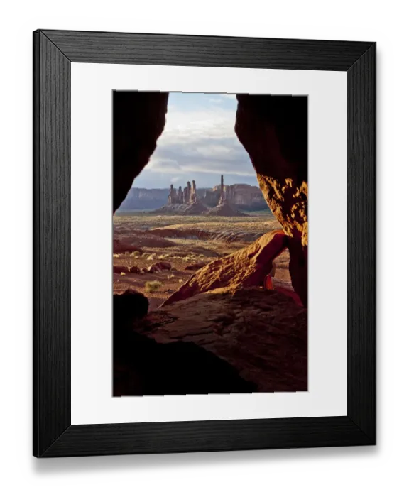 Framed Print : Monument Valley seen from cave, Utah, USA Framed Print : Monument Valley seen from cave, Utah, USA