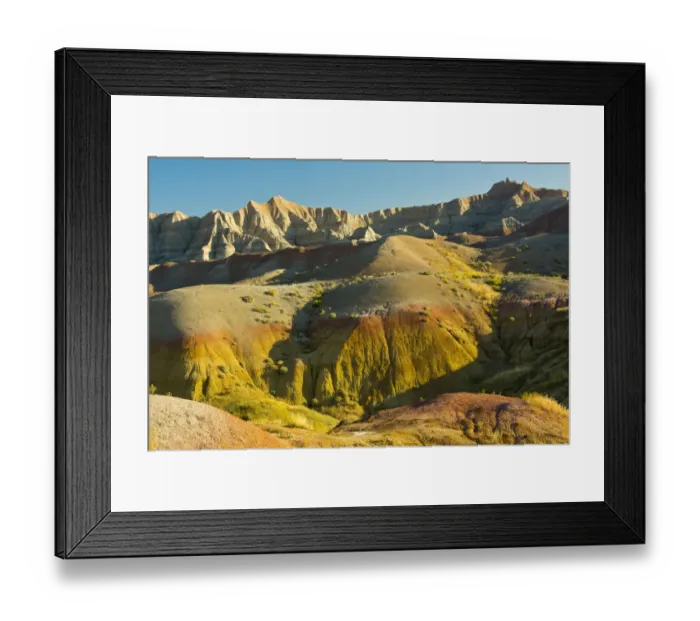 Framed Print : Colorful hills of Badlands LoopTrail, Badlands National Park, South Dakota, USA Framed Print : Colorful hills of Badlands LoopTrail, Badlands National Park, South Dakota, USA