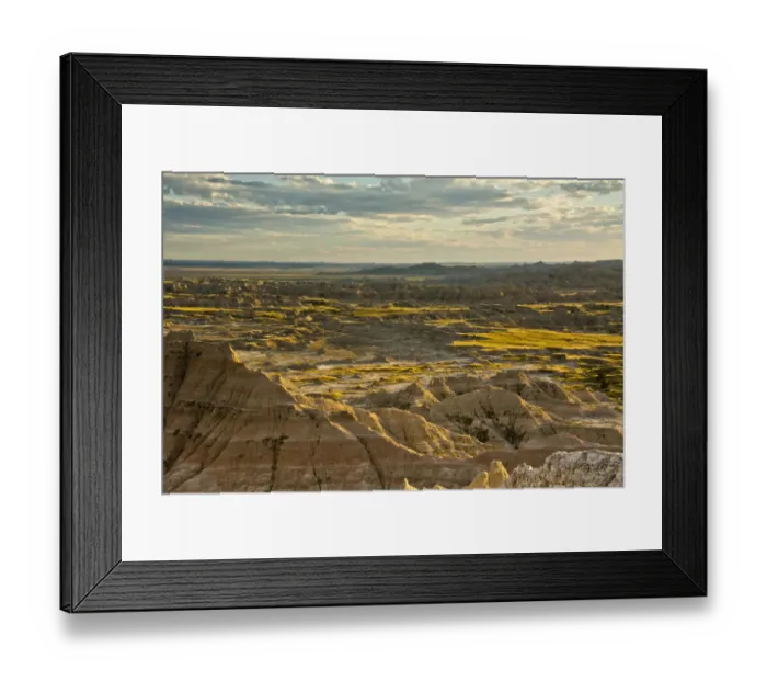 Framed Print : Pinnacles viewpoint in Badlands National Park, South Dakota, USA