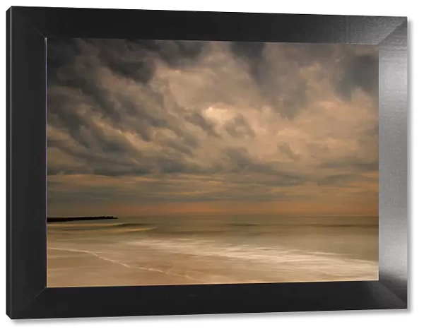 Stormy seascape at sunrise, Cape May National Seashore, New Jersey, USA
