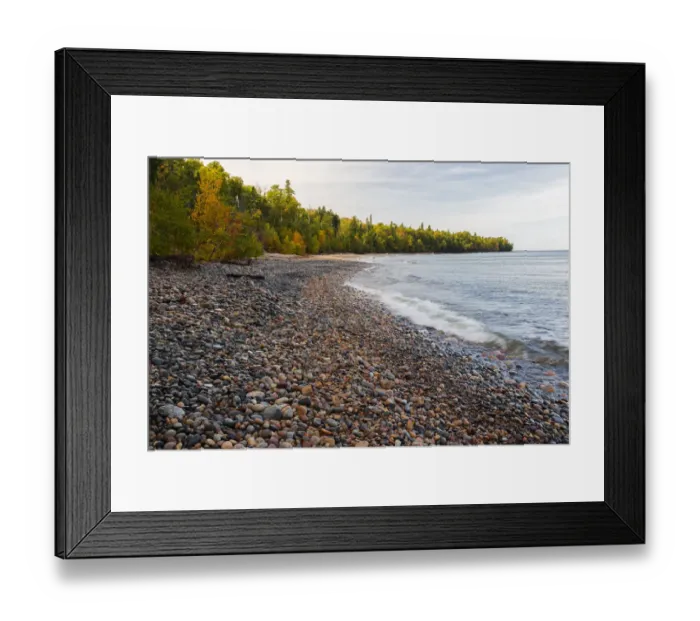 Framed Print : Au Sable Point and Lake Superior, Pictured Rocks National Lakeshore, Michigan, USA