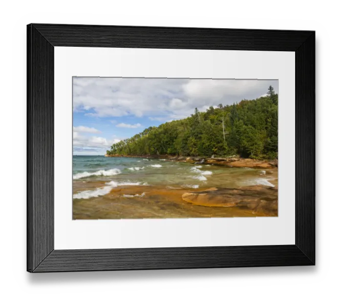 Framed Print : Shore of Miners Beach, Pictured Rocks National Lakeshore, Michigan, USA