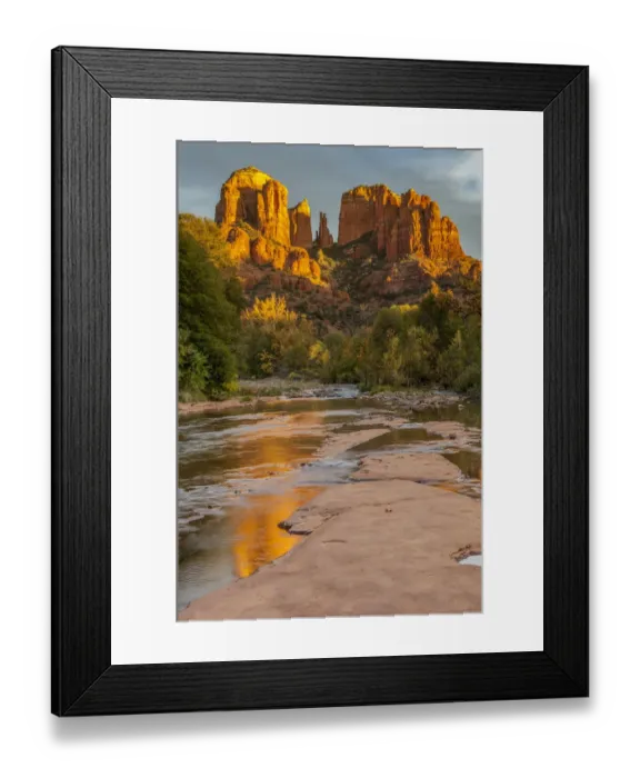 Framed Print : Landscape with Cathedral Rock in Coconino National Forest, Sedona, Yavapai County, Arizona, USA