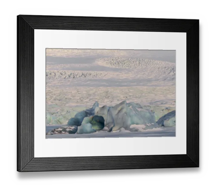 Framed Print : Early morning light bringing out subtle colors in Vatnajokull Glacier, Skaftafell National Park, Southwest Iceland, Iceland