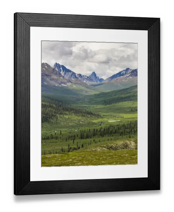 Framed Print : Landscape of Tombstone Range and North Klondike River, Yukon Territory, Canada