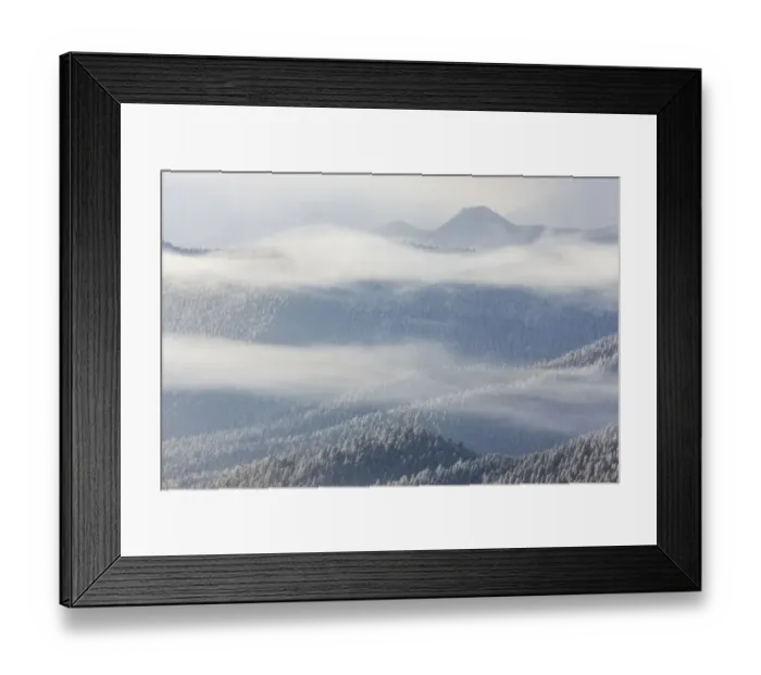 Framed Print : Clouds over snowy forest, Pike National Forest, Colorado, USA Framed Print : Clouds over snowy forest, Pike National Forest, Colorado, USA