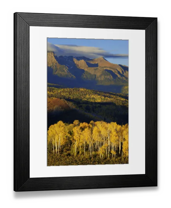 Framed Print : Sunrise on mountain and valley landscape, San Juan Mountains, Colorado, USA Framed Print : Sunrise on mountain and valley landscape, San Juan Mountains, Colorado, USA