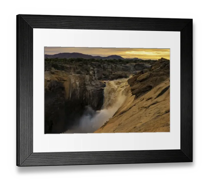 Framed Print : View of Flood Waters at Sunrise in Augrabies National Park, Northern Cape Province, South Africa Framed Print : View of Flood Waters at Sunrise in Augrabies National Park, Northern Cape Province, South Africa