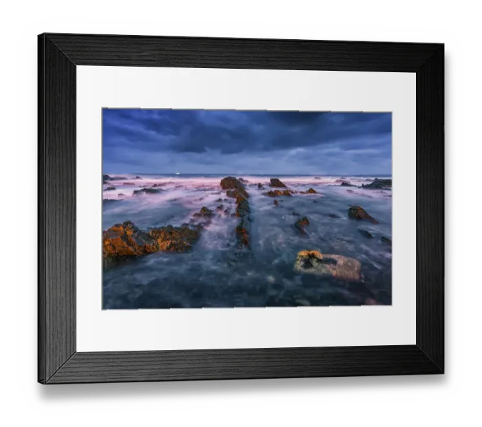 Framed Print : Sunrise, Clouds, Rocks, Ocean, Waves, Atlantic Ocean, Cape Town, South Africa, Western Cape Framed Print : Sunrise, Clouds, Rocks, Ocean, Waves, Atlantic Ocean, Cape Town, South Africa, Western Cape