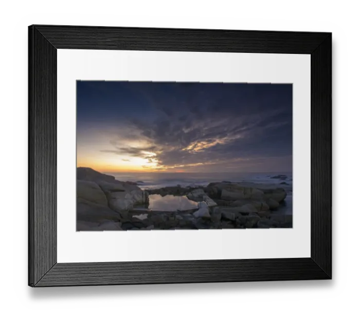 Framed Print : Sunset, Tidal Pool, Ocean, Clouds, Rocks, Atlantic Ocean, Cape Town, Western Cape Framed Print : Sunset, Tidal Pool, Ocean, Clouds, Rocks, Atlantic Ocean, Cape Town, Western Cape