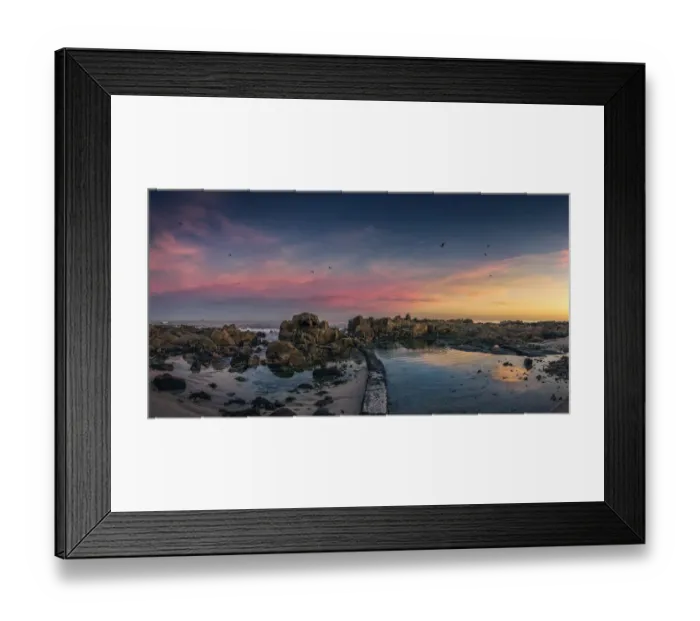 Framed Print : Sunrise, Clouds, Sky, Bird, Seagull, Tidal Pool, Rocks, Pink, Cape Town, South Africa Framed Print : Sunrise, Clouds, Sky, Bird, Seagull, Tidal Pool, Rocks, Pink, Cape Town, South Africa