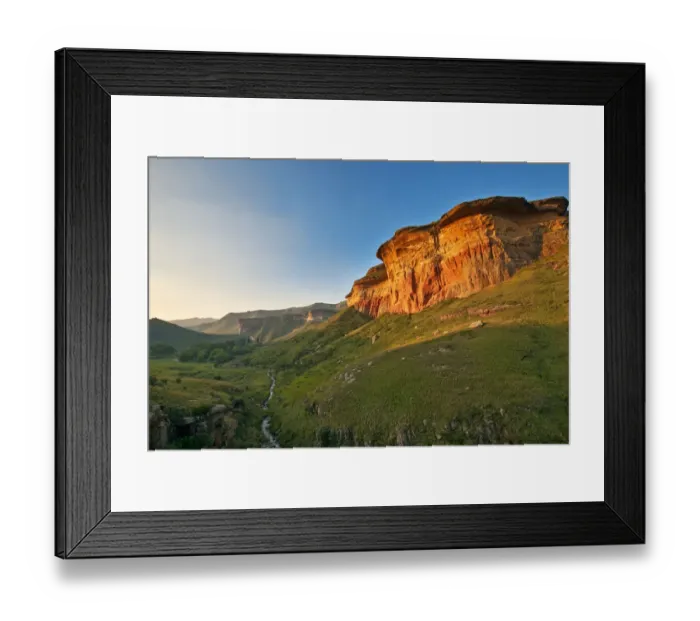 Framed Print : Landscape Photo of the beautiful sandstone rock faces of the Golden Gate National Park, Clarens, Free State, South Africa