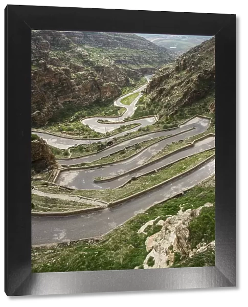 Zigzag road leading to Rabban Hormizd Monastery, Al-Kosh, Kurdistan, Iraq