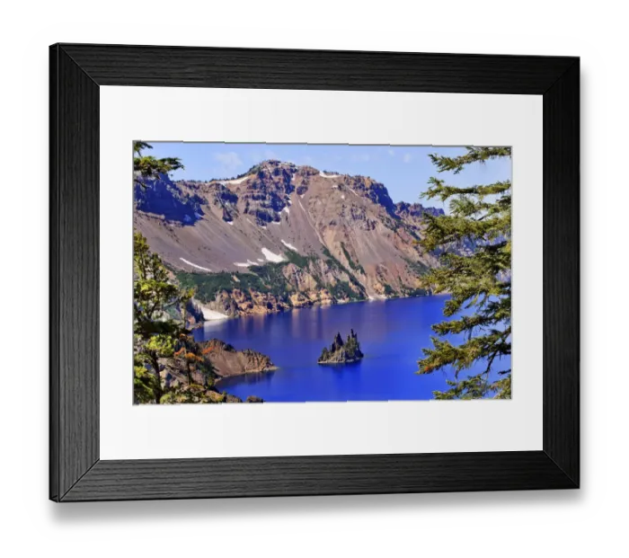 Framed Print : Crater Lake with Phantom Ship Island, Crater Lake National Park, Oregon, USA
