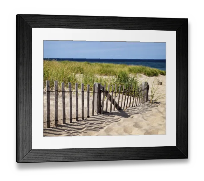 Framed Print : Fence at Race Point Beach, Cape Cod, Massachusetts, USA Framed Print : Fence at Race Point Beach, Cape Cod, Massachusetts, USA