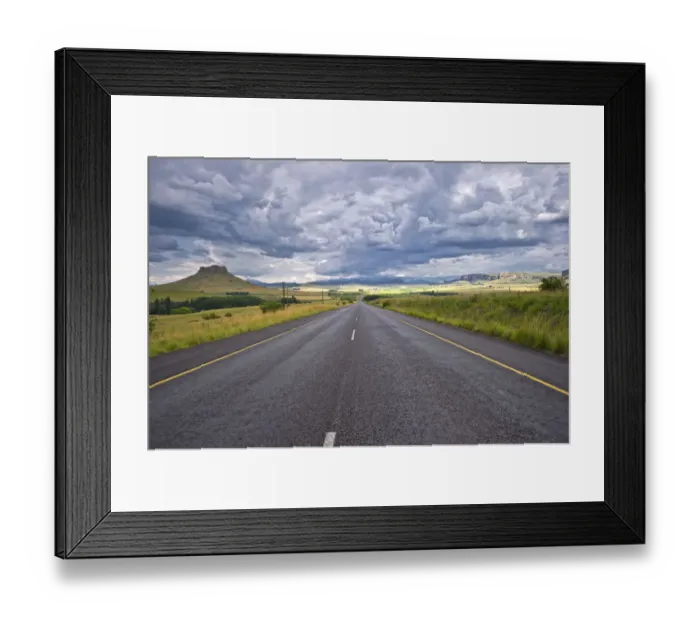Framed Print : Lonesome Road near the town of Clarens in the Free State Province of South Africa Framed Print : Lonesome Road near the town of Clarens in the Free State Province of South Africa