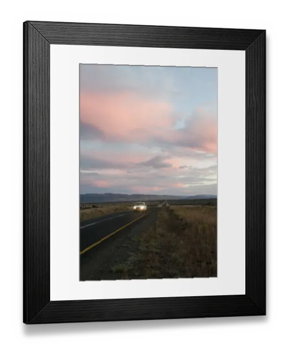 Framed Print : car, cloud, color image, great karoo, headlights, highway, horizon over land, illuminated Framed Print : car, cloud, color image, great karoo, headlights, highway, horizon over land, illuminated