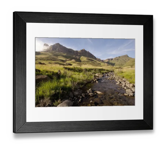 Framed Print : Beauty In Nature, Drakensberg, Grass, Green, Landscape, Mountain, Nature, Non-Urban Scene Framed Print : Beauty In Nature, Drakensberg, Grass, Green, Landscape, Mountain, Nature, Non-Urban Scene