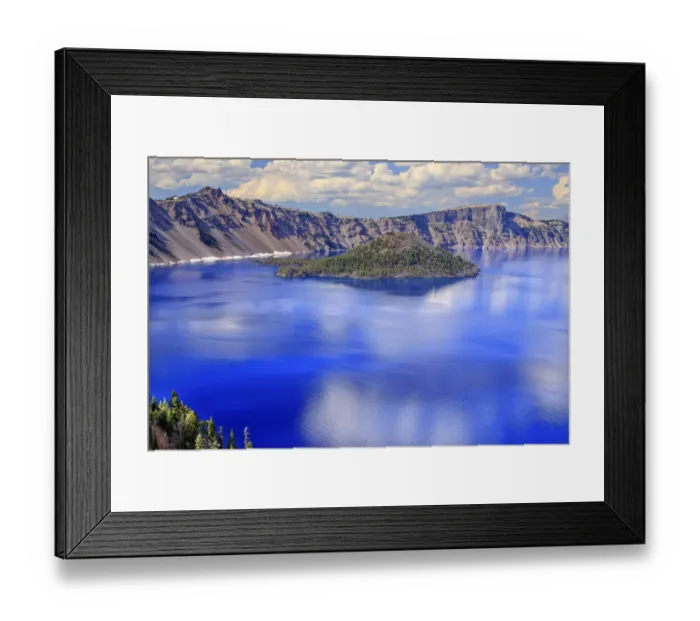 Framed Print : Wizard Island on Crater Lake, Crater Lake National Park, Oregon, USA Framed Print : Wizard Island on Crater Lake, Crater Lake National Park, Oregon, USA