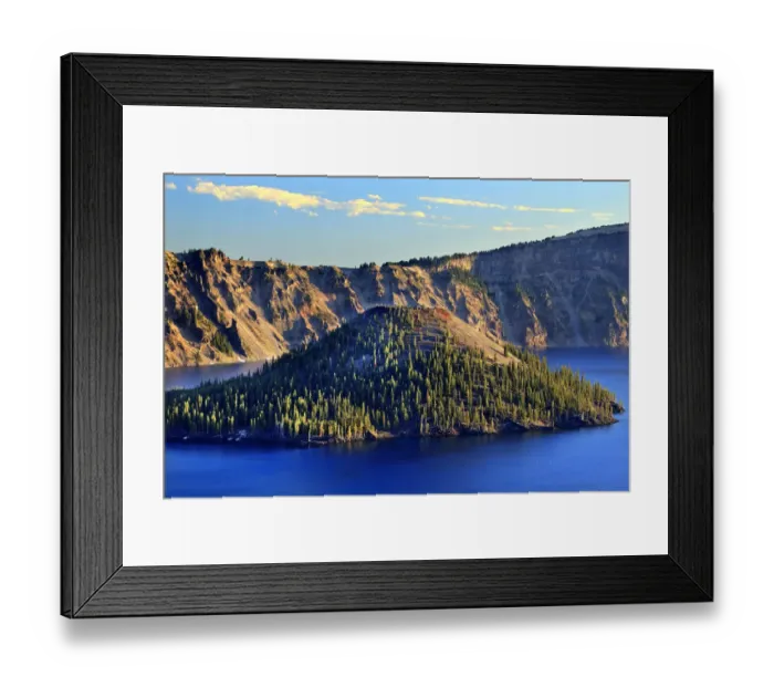 Framed Print : Wizard Island on Crater Lake, Crater Lake National Park, Oregon, USA Framed Print : Wizard Island on Crater Lake, Crater Lake National Park, Oregon, USA
