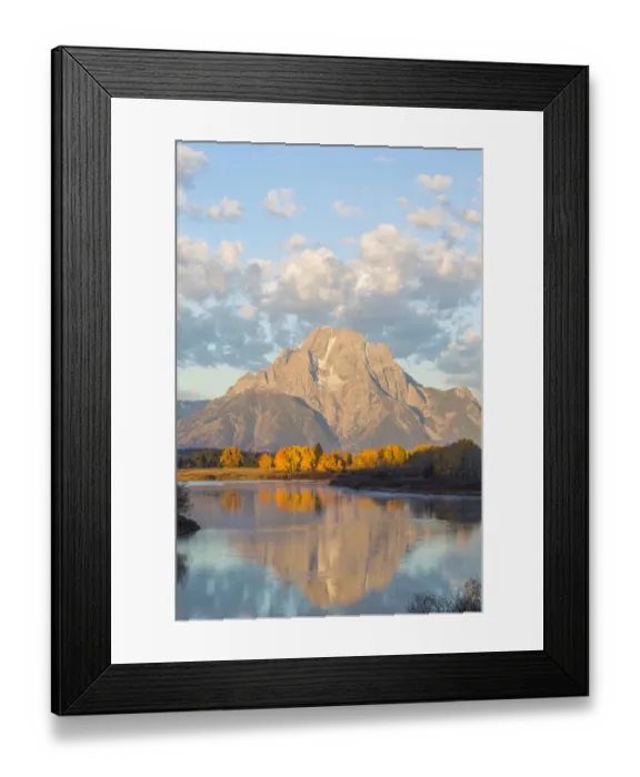 Framed Print : Mt. Moran reflecting in Snake River in autumn, Grand Teton National Park, Wyoming, USA