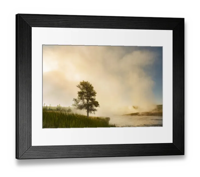 Framed Print : Firehole River in fog at sunrise, Yellowstone National Park, Wyoming, USA Framed Print : Firehole River in fog at sunrise, Yellowstone National Park, Wyoming, USA