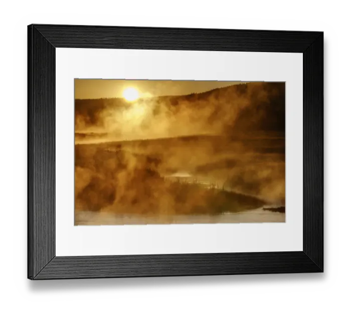 Framed Print : Madison River at sunrise, Yellowstone National Park, Wyoming, USA