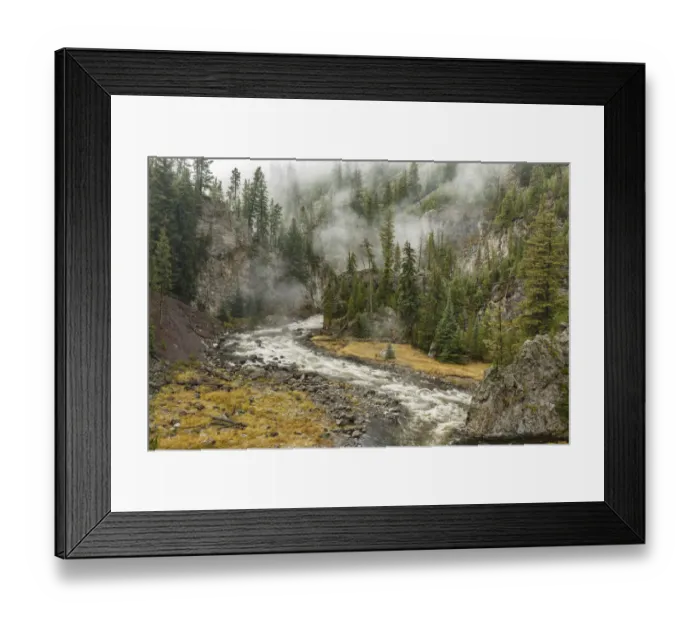 Framed Print : Firehole River and steam, Firehole Canyon, Yellowstone National Park, Montana, Wyoming, USA Framed Print : Firehole River and steam, Firehole Canyon, Yellowstone National Park, Montana, Wyoming, USA