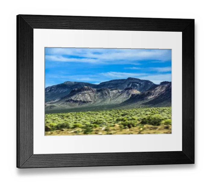 Framed Print : Landscape, off US 95, Layers of minerals cast color on canyons under blue skies, Nevada, USA Framed Print : Landscape, off US 95, Layers of minerals cast color on canyons under blue skies, Nevada, USA