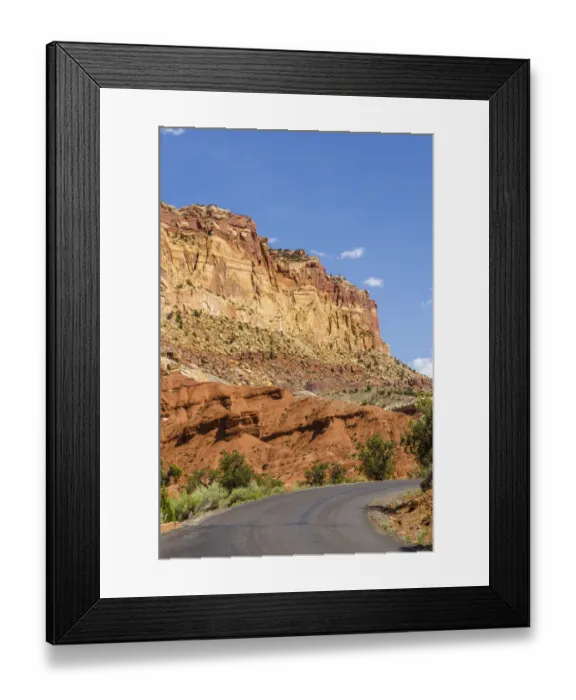 Framed Print : Road in desert, Capitol Reef National Park, Utah, USA