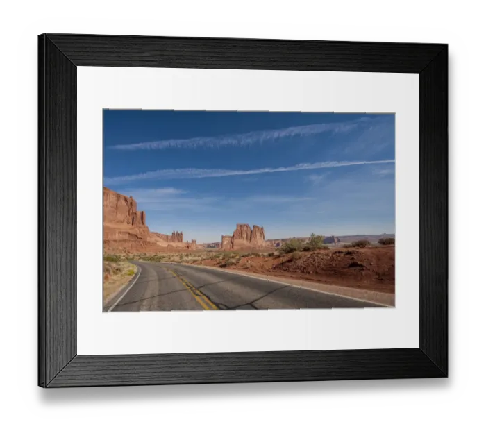 Framed Print : Landscape with rock formation, Arches National Park, Utah, USA