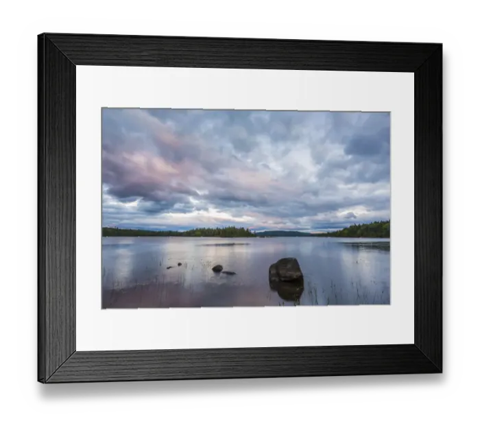 Framed Print : Clouds over Bald Mountain Pond and Northern Forest, Appalachian Trail, Bald Mountain Township, Maine, USA