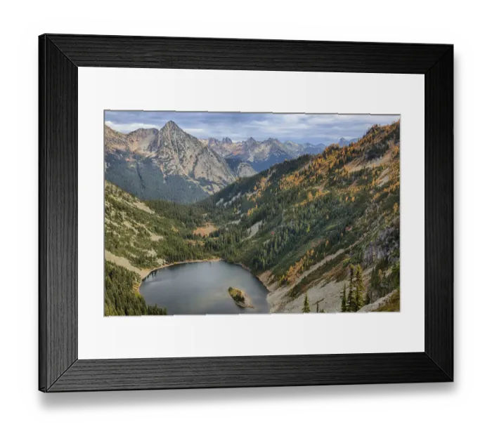 Framed Print : Landscape with Lake Ann, Wenatchee National Forest, Washington State, USA