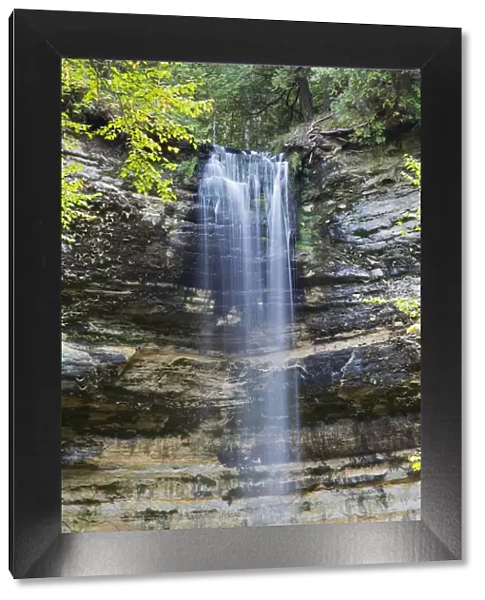 Landscape with Munising Falls waterfall, Munising, Pictured Rocks National Lakeshore, Michigan, USA