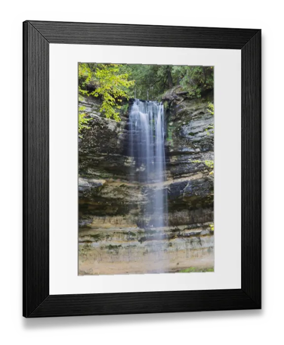 Framed Print : Landscape with Munising Falls waterfall, Munising, Pictured Rocks National Lakeshore, Michigan, USA Framed Print : Landscape with Munising Falls waterfall, Munising, Pictured Rocks National Lakeshore, Michigan, USA