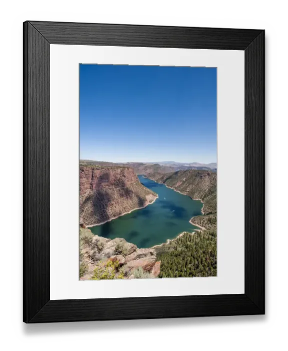 Framed Print : Landscape with Green river, Flaming Gorge National Recreation Area, Utah, USA