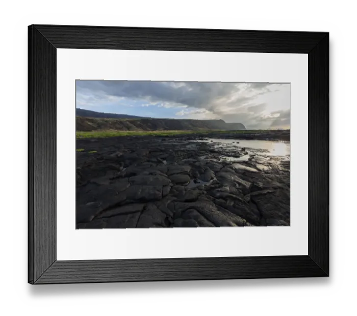 Framed Print : Cooled lava flow creates complex patterns along shoreline, Hawaii, USA Framed Print : Cooled lava flow creates complex patterns along shoreline, Hawaii, USA
