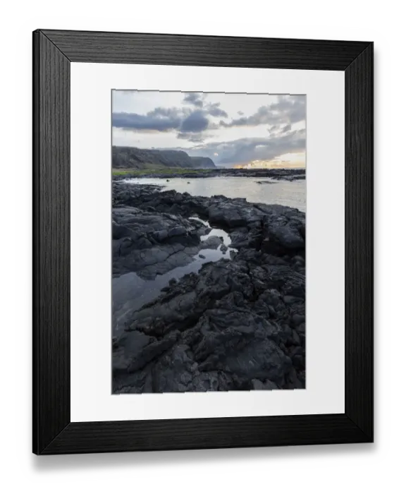 Framed Print : Lava rock shoreline at sunrise, Hawaii, USA Framed Print : Lava rock shoreline at sunrise, Hawaii, USA