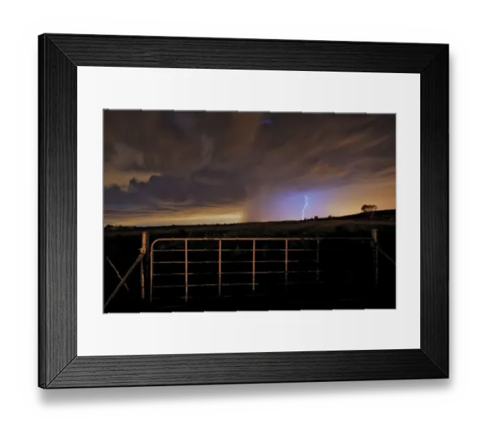 Framed Print : Lightning Strikes at night over a remote farm landscape near Magaliesburg, Gauteng Province, South Africa