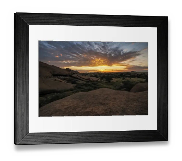 Framed Print : Sunrise over the Granite Rocks of Spitzkoppe, Erongo Region, Namibia, Africa