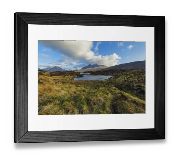 Framed Print : Loch nan Eilean near Sligachan with view of Bruach na Frthe and Sgurr nan Gillean Mountain Peaks of the Black Cuillins Mountain Range, Isle of Skye, Scotland, United Kingdom Framed Print : Loch nan Eilean near Sligachan with view of Bruach na Frthe and Sgurr nan Gillean Mountain Peaks of the Black Cuillins Mountain Range, Isle of Skye, Scotland, United Kingdom