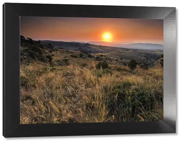 Panoramic Winter Sunset over the Magaliesberg Mountain Range, Magaliesberg, North West Province, South Africa
