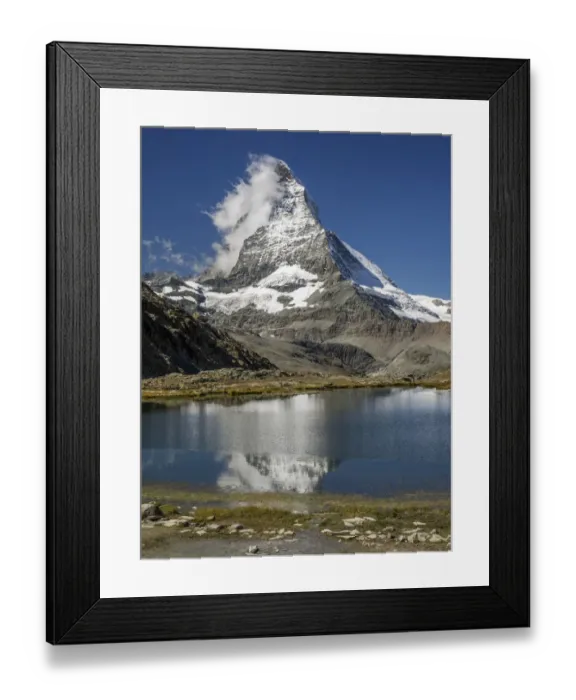 Framed Print : Matterhorn reflected in Riffelsee, Zermatt, Valais Canton, Switzerland Framed Print : Matterhorn reflected in Riffelsee, Zermatt, Valais Canton, Switzerland