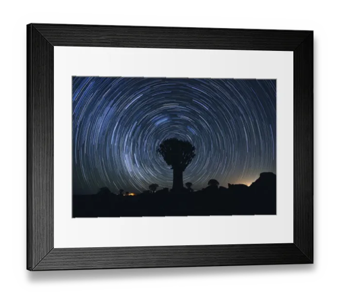 Framed Print : Star Trails over the Quiver Tree Forest in Keetmanshoop, Namibia