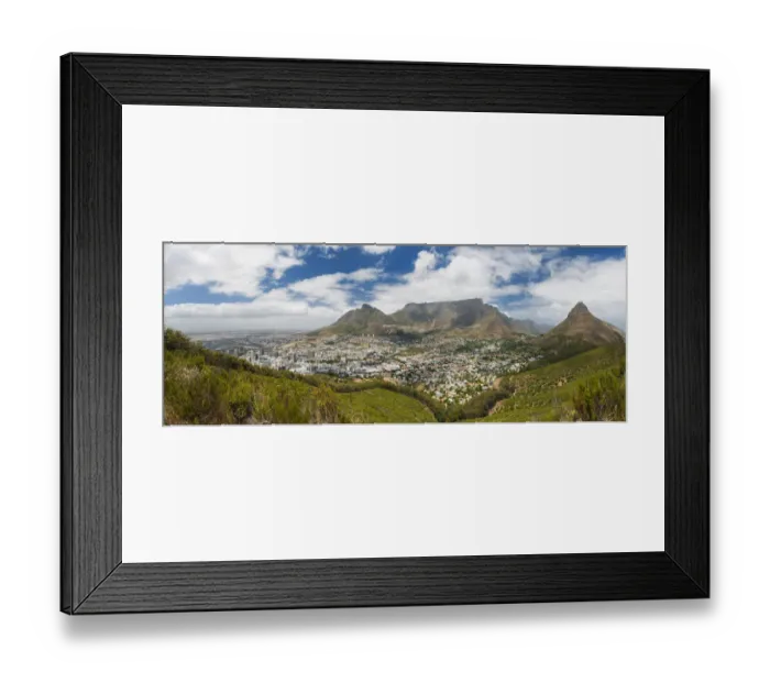 Framed Print : The City of Cape Town with Table Mountain and Lions Head on a Clear Day, Cape Town, Western Cape Province, South Africa Framed Print : The City of Cape Town with Table Mountain and Lions Head on a Clear Day, Cape Town, Western Cape Province, South Africa