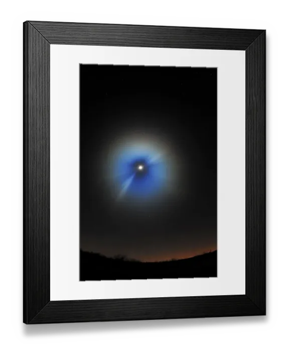 Framed Print : Lunar Eclipse with a Special Lens Flaring Technique Used, Magaliesburg, Gauteng Province, South Africa