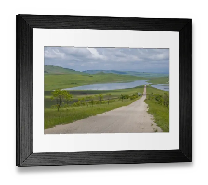 Framed Print : Country road leading through meadows, Davit Gareja, Georgia Framed Print : Country road leading through meadows, Davit Gareja, Georgia