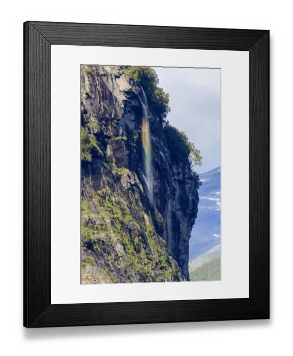 Framed Print : Rainbow in Seven Sisters Waterfall, Geirangerfjord, Norway Framed Print : Rainbow in Seven Sisters Waterfall, Geirangerfjord, Norway