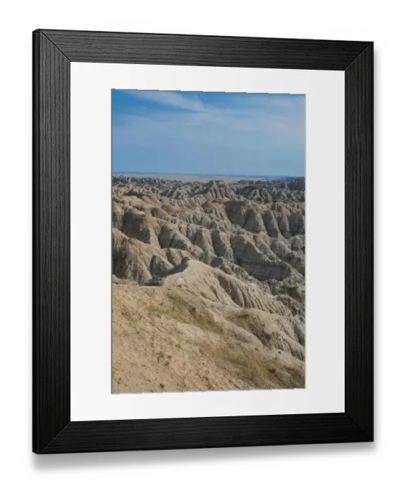 Framed Print : Eroded landscape in Badlands National Park, South Dakota, USA Framed Print : Eroded landscape in Badlands National Park, South Dakota, USA