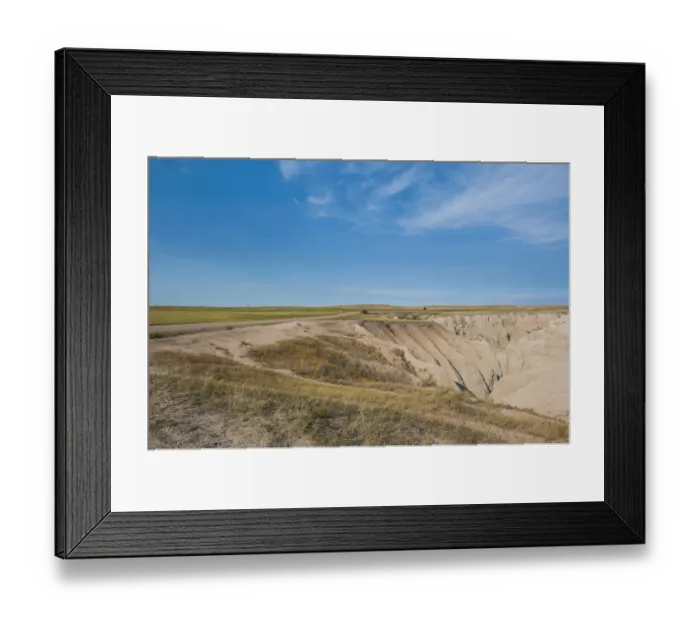 Framed Print : Landscape on sunny day, Badlands National Park, South Dakota, USA Framed Print : Landscape on sunny day, Badlands National Park, South Dakota, USA